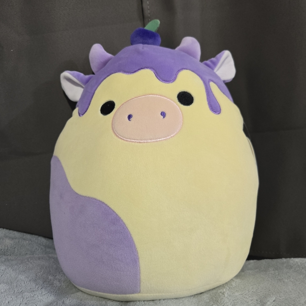 NWT - Squishmallows Hybrid Sweets Benito the Blueberry Cheescake Cow 11"in Plush
